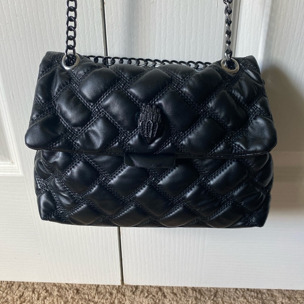 Kurt Geiger Black Quilted Chain Shoulder Bag
